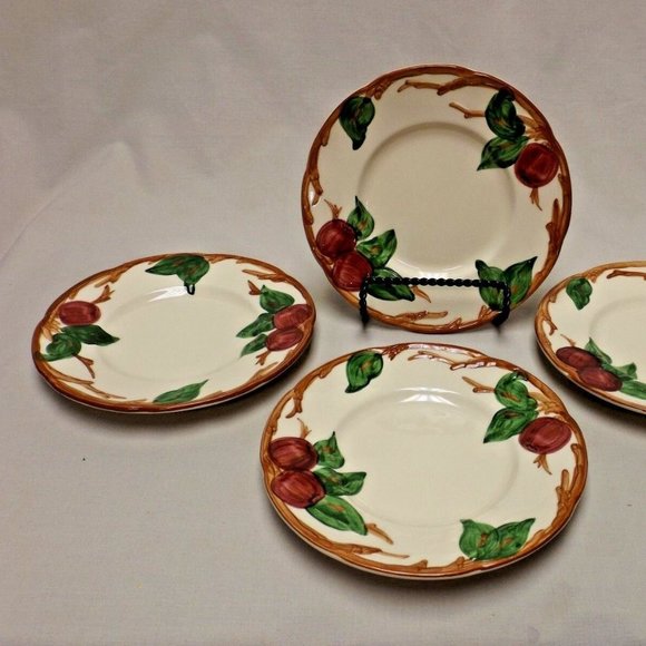 Franciscan Earthenware Hand Painted Set of 4 - 6 3/8" Bread & Butter Plates USA - Picture 3 of 12